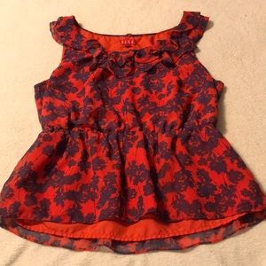 Gorgeous ruffle black/red dress top. Size L.